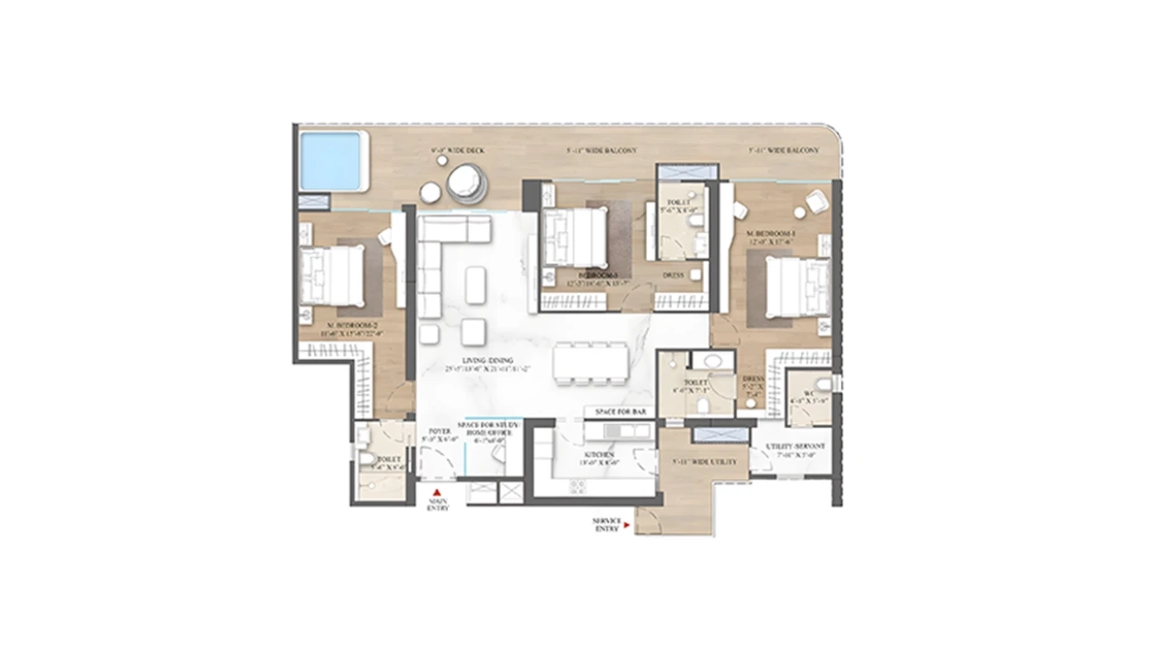 2.5 BHK floor plan
