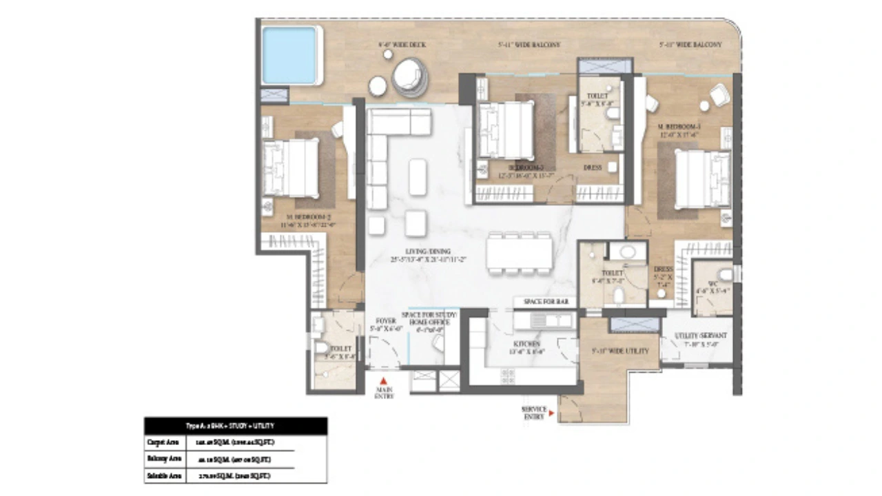 3.5 BHK floor plan